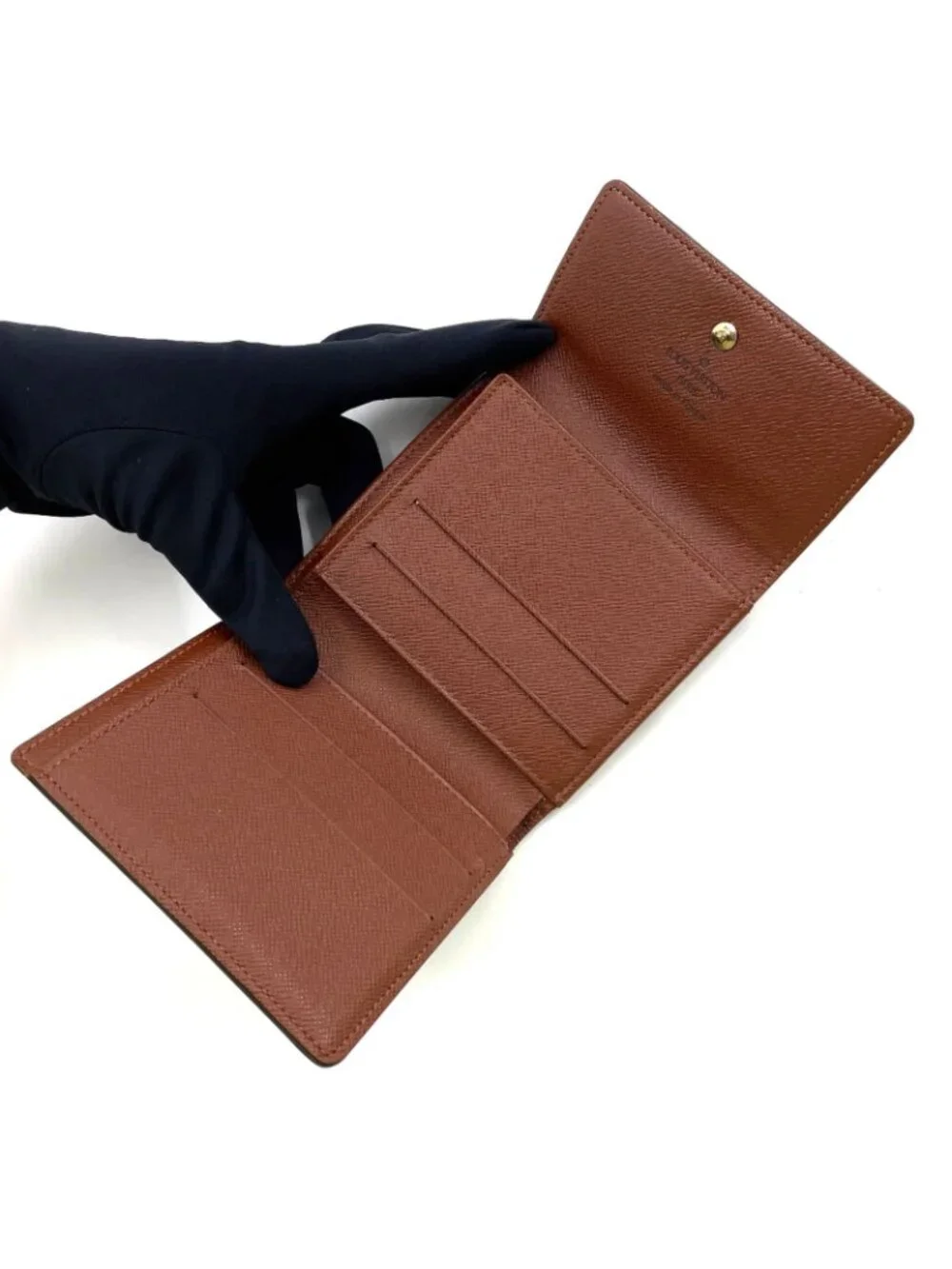 Louis Vuitton Porte Monet Billets Cult Cles Monogram Leather Brown Trifold
